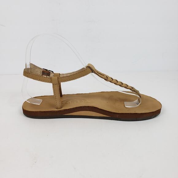 Rainbow T-Street Womens Size M 6.5-7.5 Brown Leather Casual Sandals 2647-1026 - Picture 4 of 12